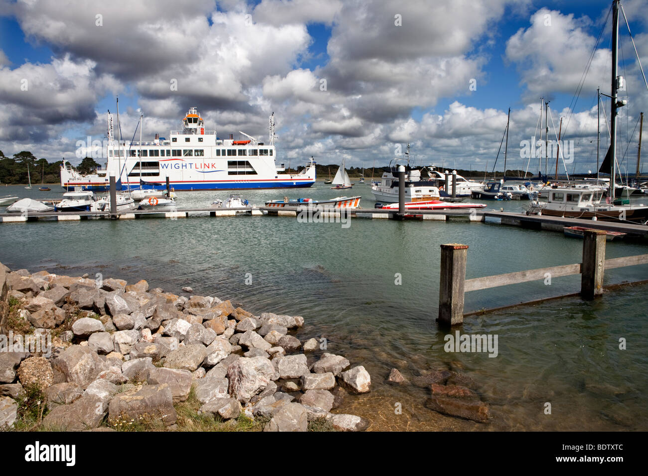 Wightlink Car Ferry Lymington Hampshire to Yarmouth Isle of Wight Stock