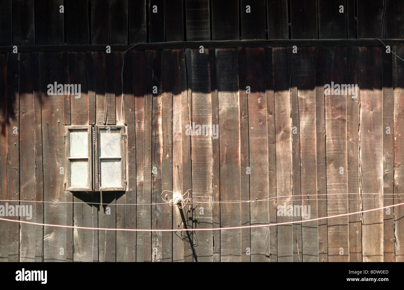 Old wooden wall and window Stock Photo - Alamy