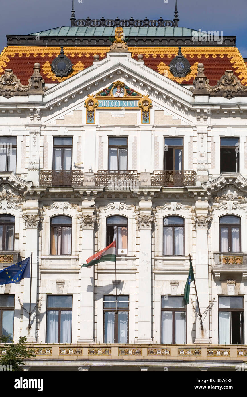 The Bank building in Szchenyi Square, Pecs, Hungary Stock Photo