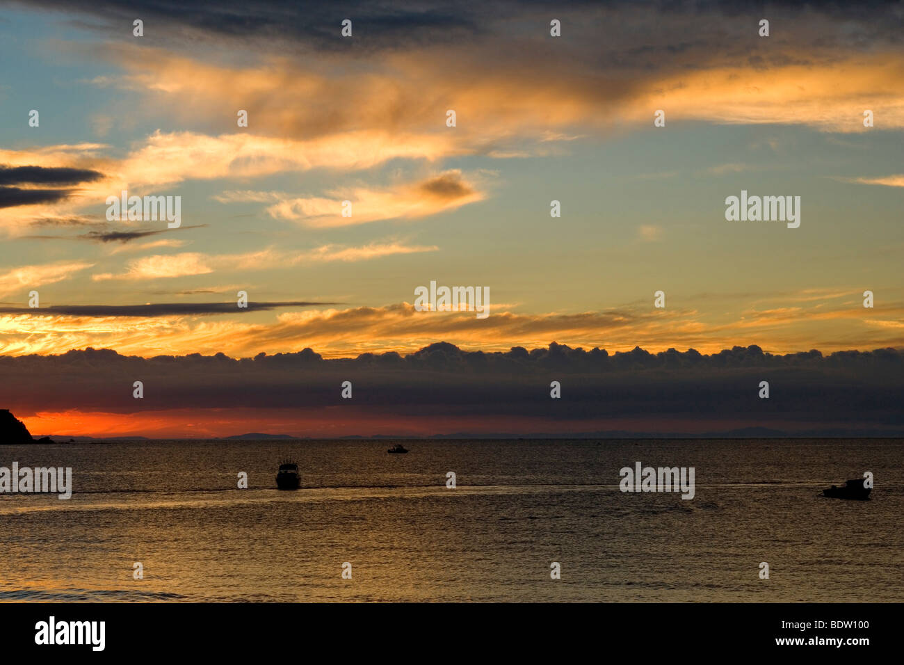 Abendhimmel, sonnenuntergang, sunset, neuseeland, new-zealand, Abendstimmung, Abendsonne Stock Photo