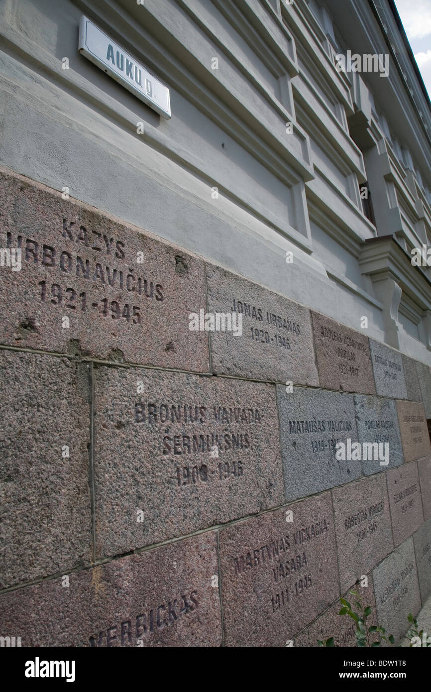 memorial plaque, vilnius, lithuania Stock Photo