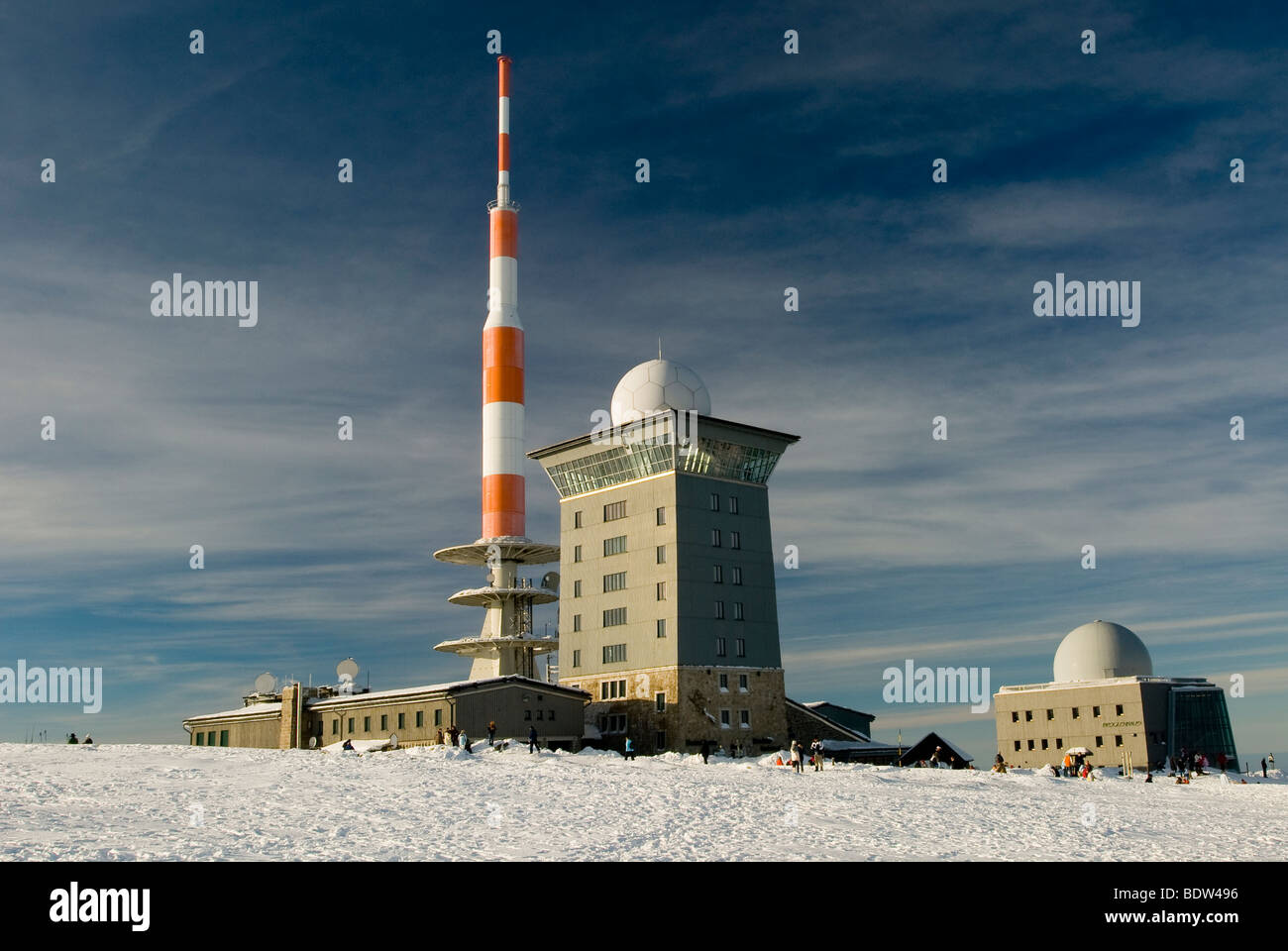 Weather station on the summit of the Brocken in the Harz Mountains