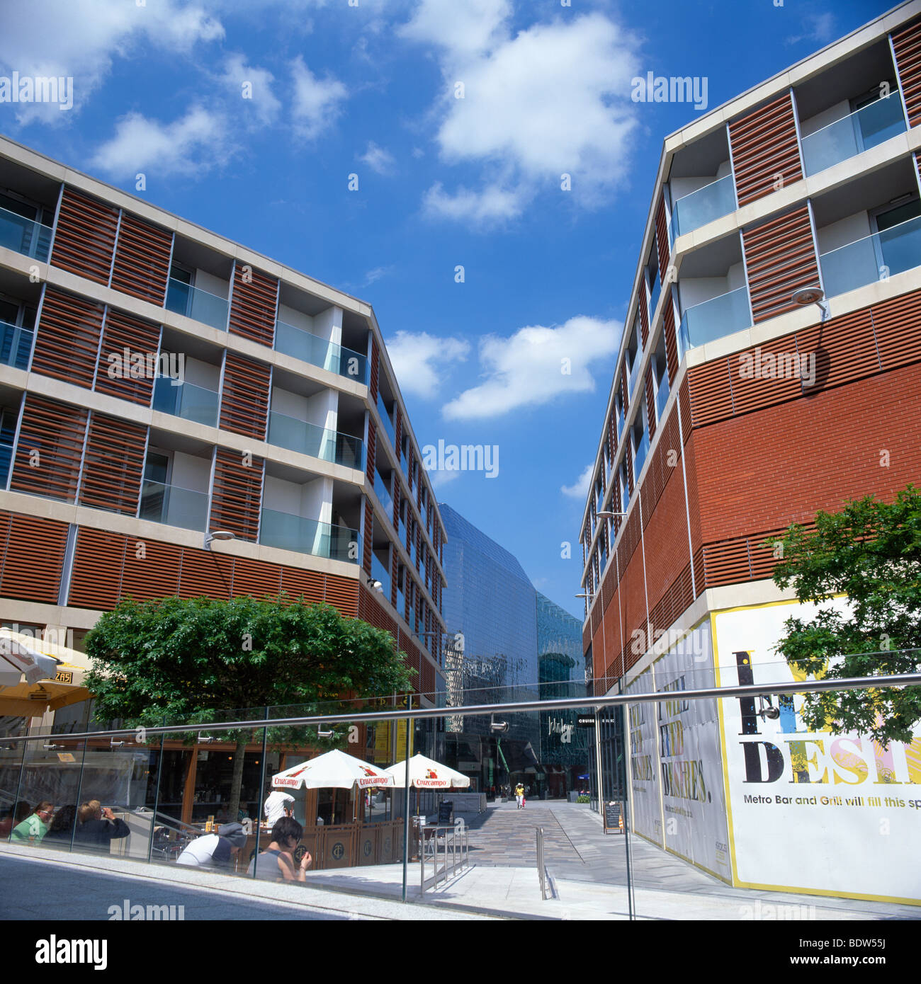 Leicester city Highcross quarter with modern residential apartment