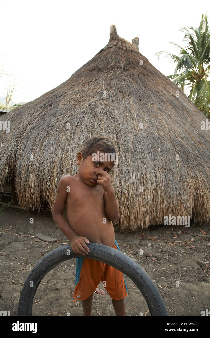 TIMOR LESTE Boy of Mahata, Oecussi-Ambeno PHOTOGRAPH by SEAN SPRAGUE 2007 Stock Photo