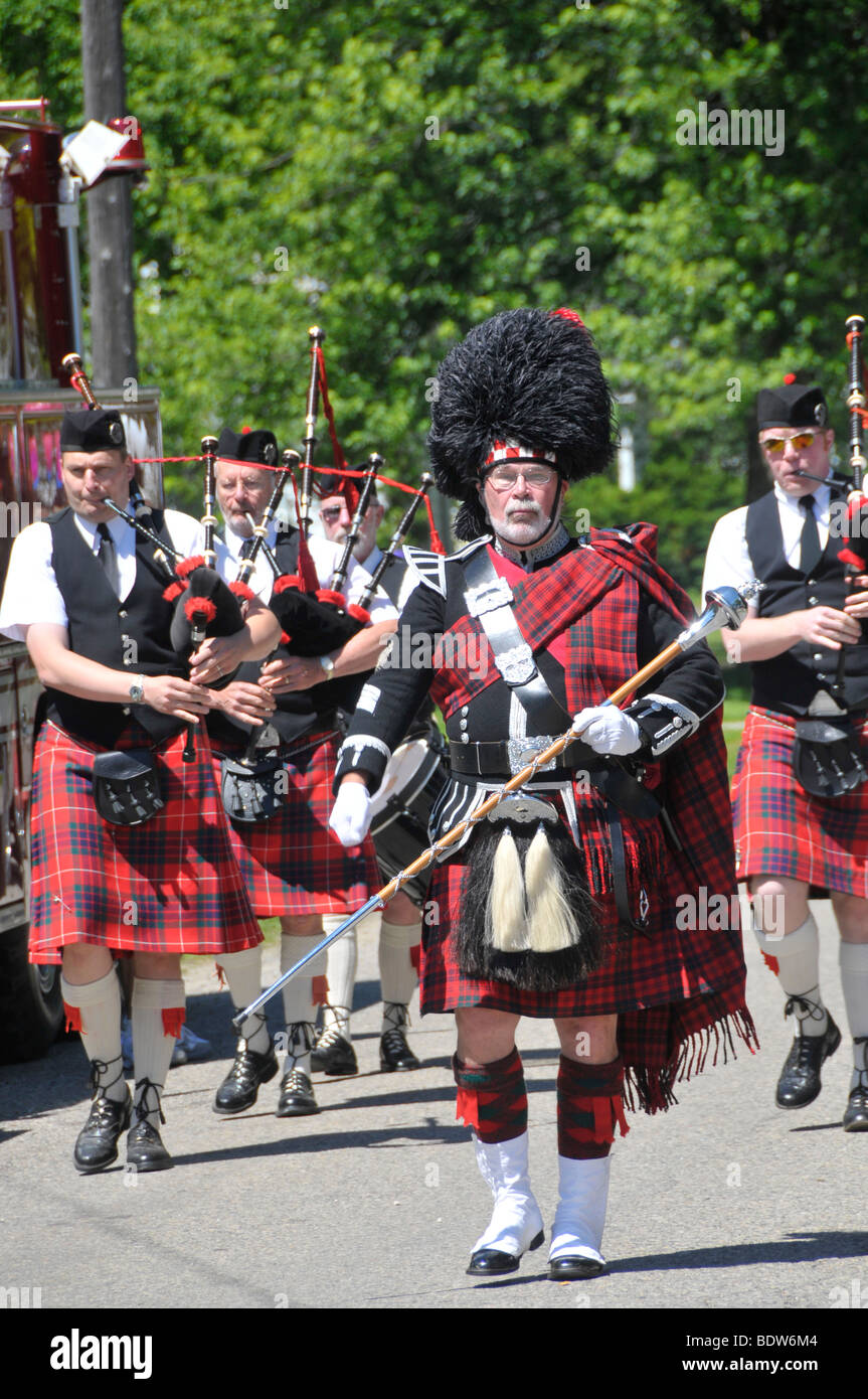 Bagpipers playing in parade Stock Photo Alamy
