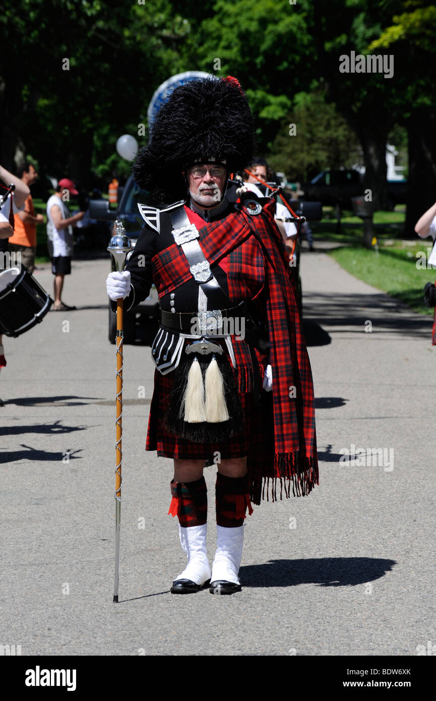 Bagpipers playing in parade Stock Photo Alamy