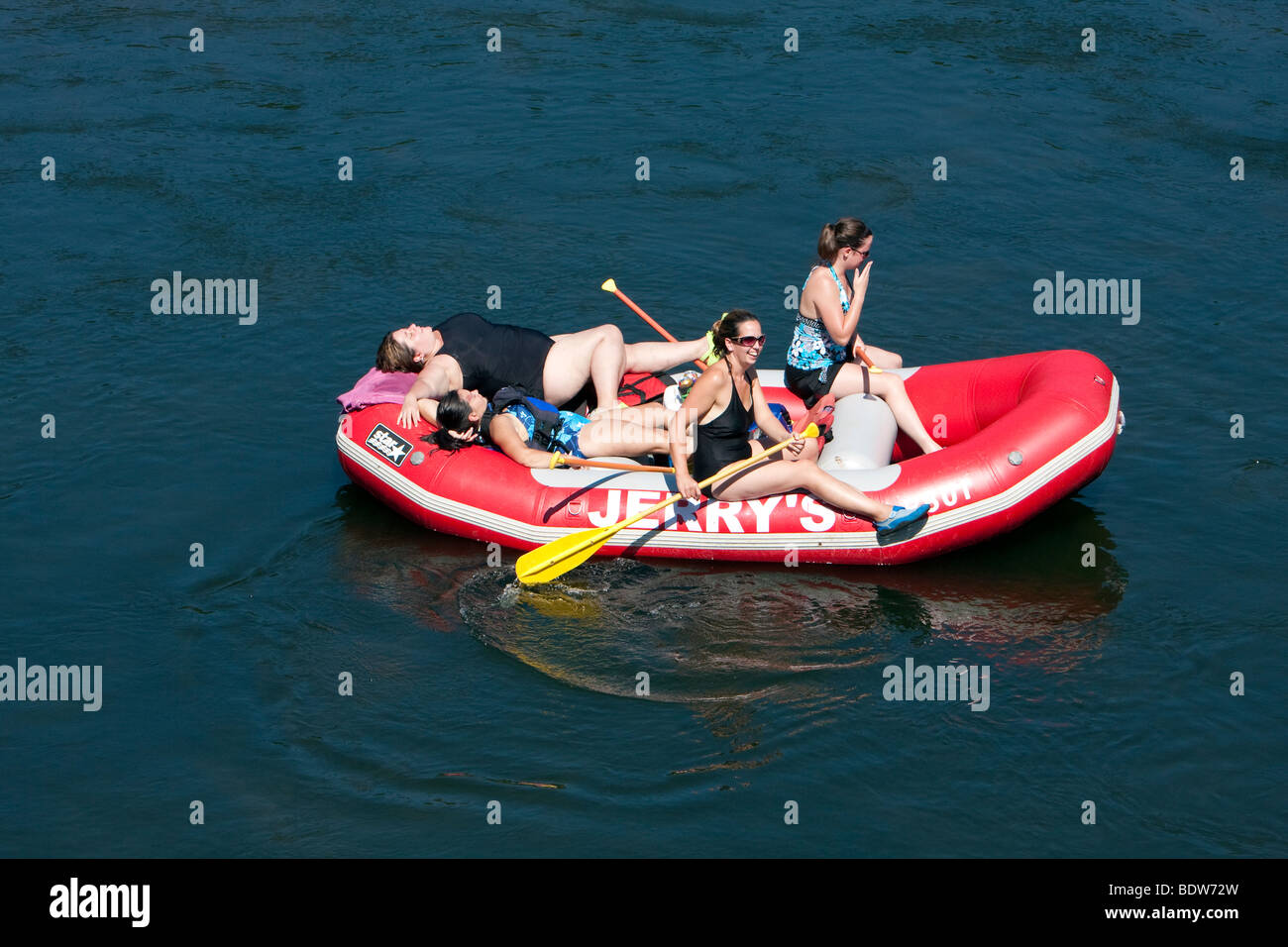 People on a float trip down the Delaware River. Raft, float, rubber