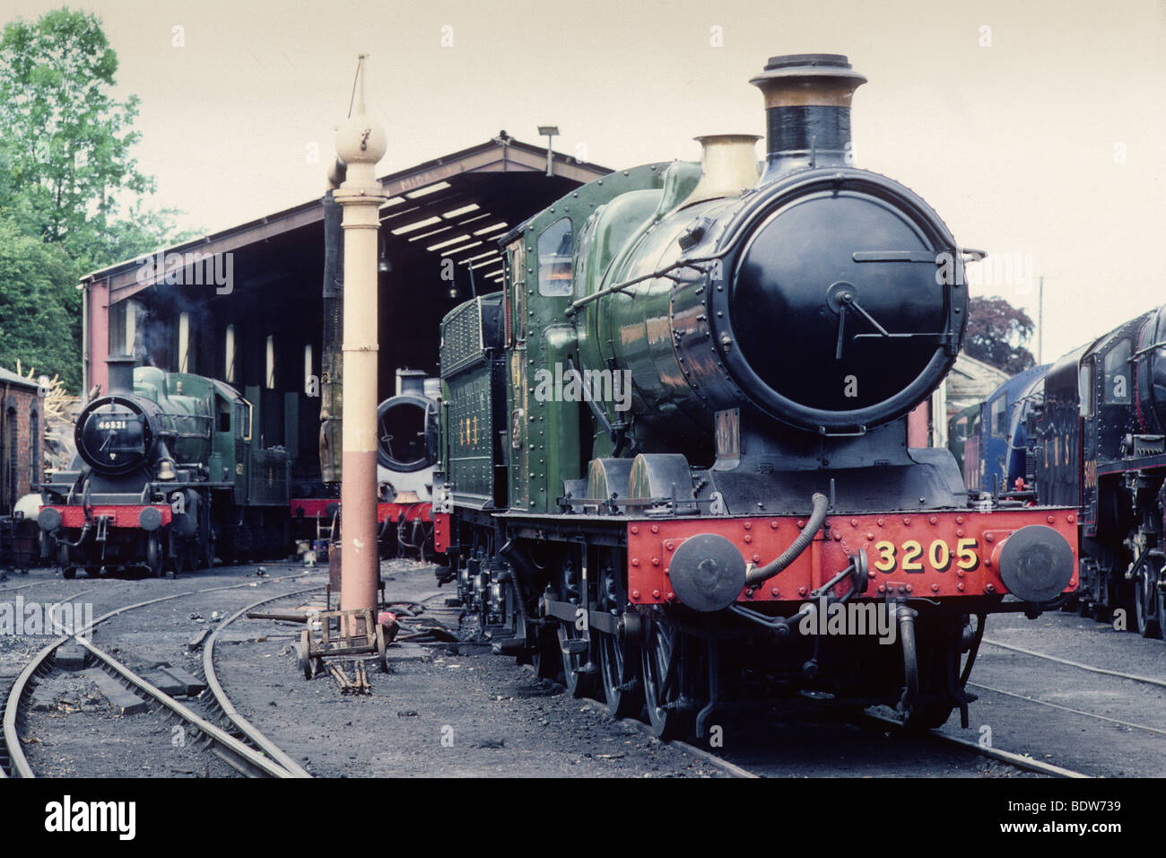 Great Western Railway steam locomotive 3205 at the Severn Valley Railway in Bridgnorth 1981 Stock Photo