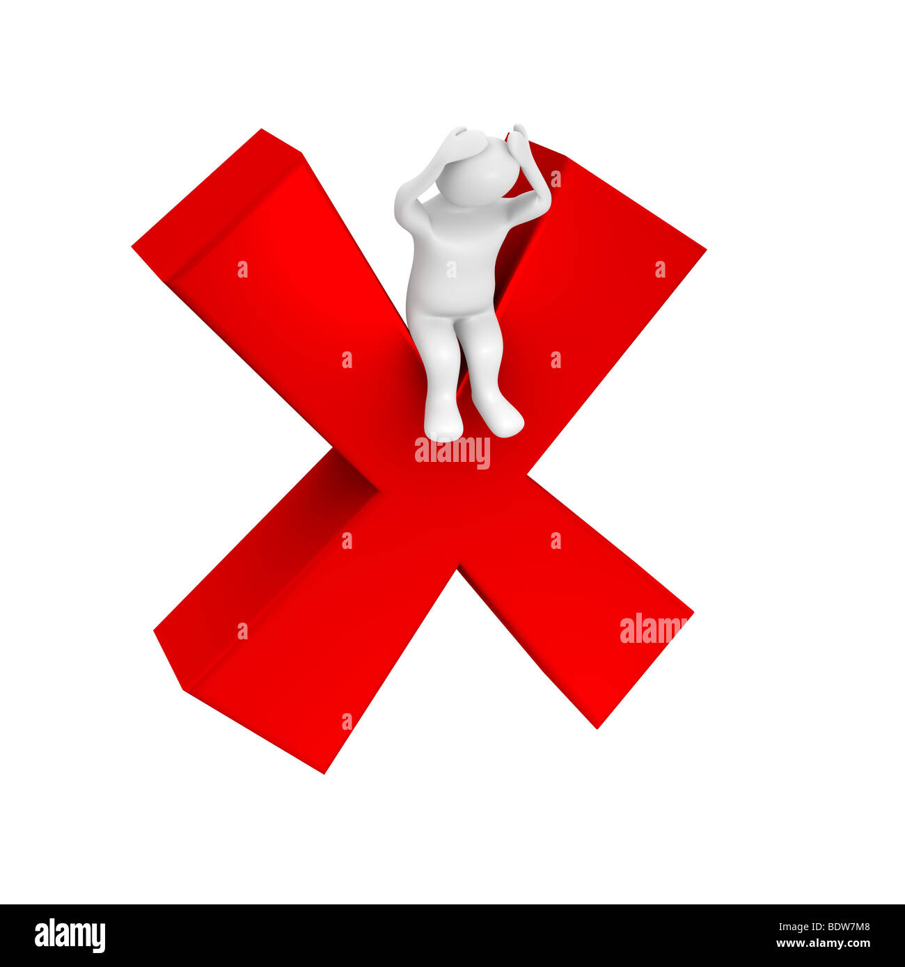 White guy and failed symbol Stock Photo - Alamy