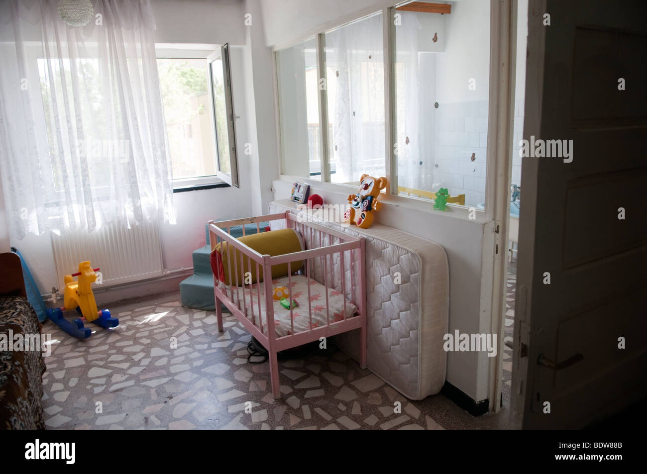 Children's room at orphanage in Ploiesti Romania Eastern Europe Stock Photo