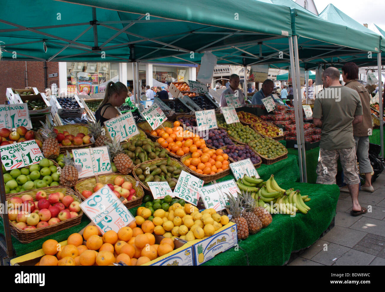 Fruit stall in Lymington High Street Hampshire Stock Photo Alamy