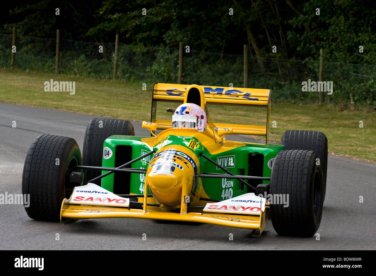 1992 Benetton-Ford B192 F1 car on the hillclimb at Goodwood Festival of  Speed, Sussex, UK. Driver: Lorina McLaughlin Stock Photo - Alamy