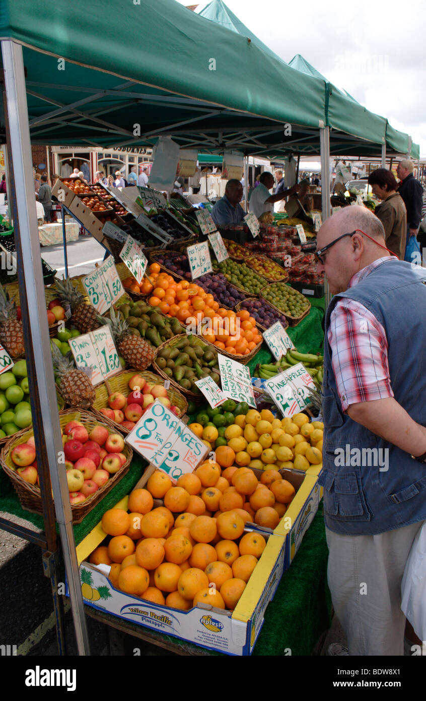 Fruit stall in Lymington High Street Hampshire Stock Photo Alamy