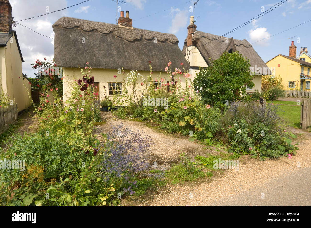 Cottages Stoke on Clare Suffolk UK Stock Photo Alamy