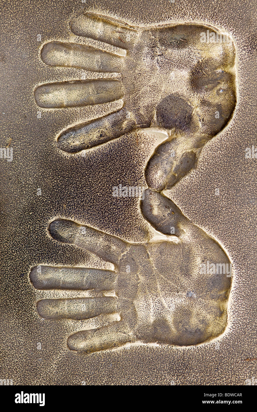 finger-print in bronze Stock Photo