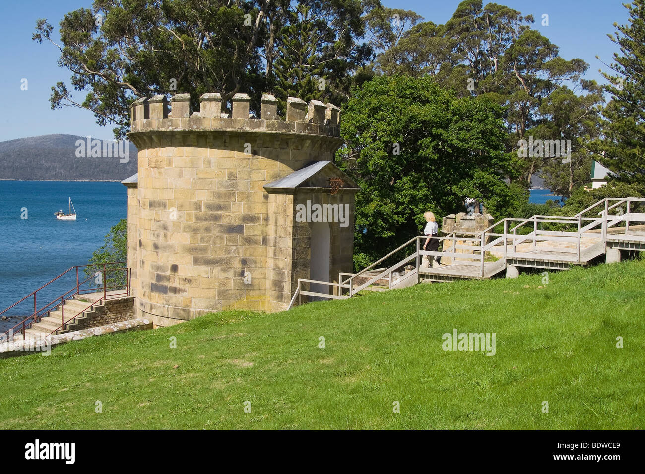 Port Arthur penal colony, Guard Tower, Tasmania Stock Photo