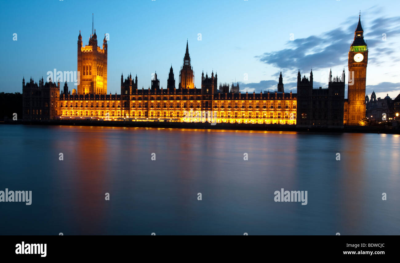 Houses of Parliament shot a twilight Stock Photo
