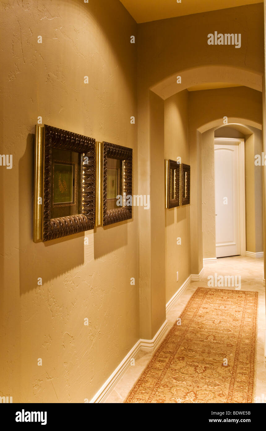 Vertical view of empty hallway in home Stock Photo