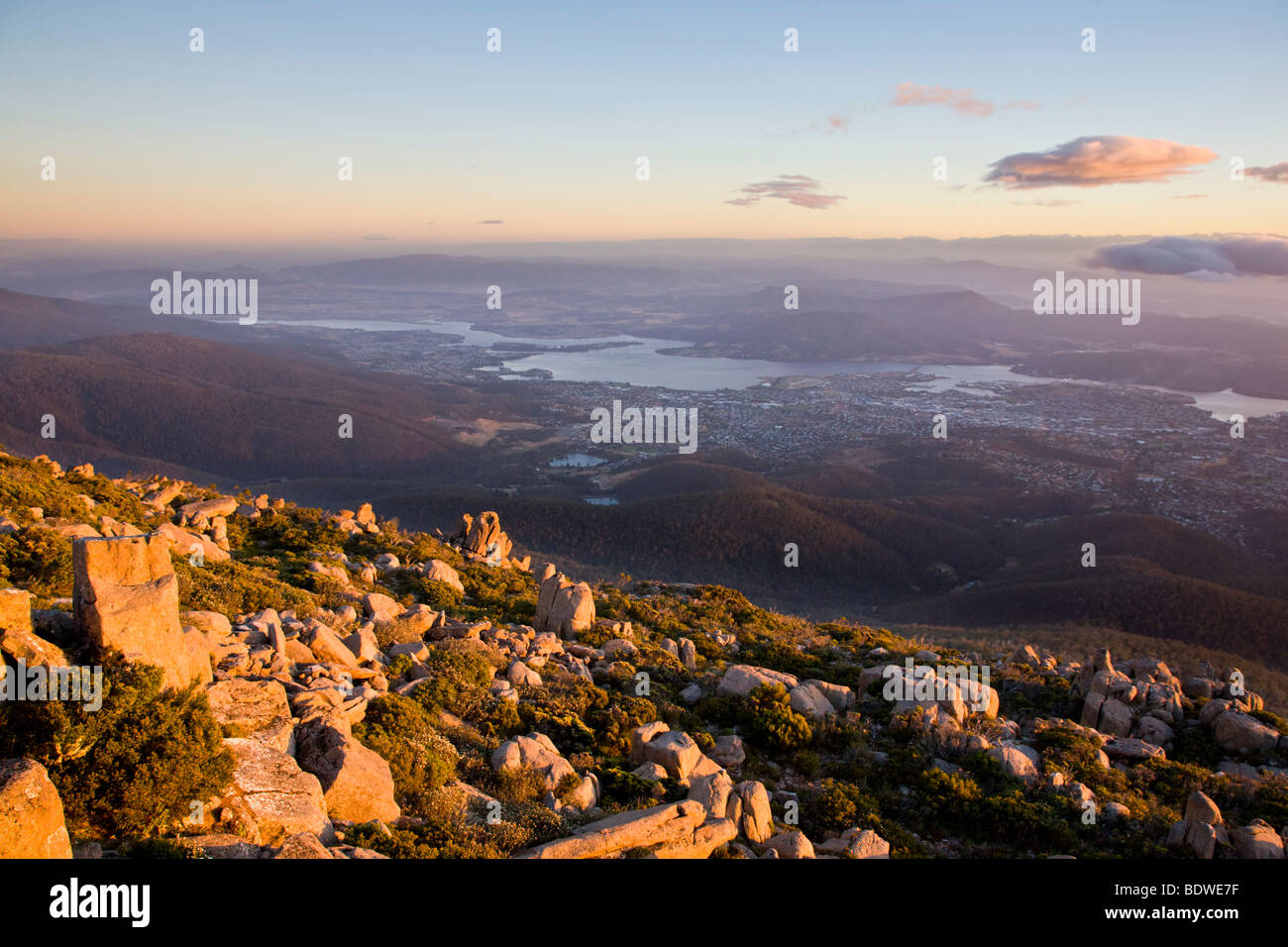 Dawn on Mount Wellington, Tasmania, Australia Stock Photo Alamy