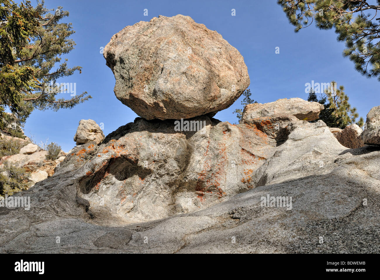 Ball of rock, Mount San Jacinto State Park, Palm Springs, Southern California, USA Stock Photo
