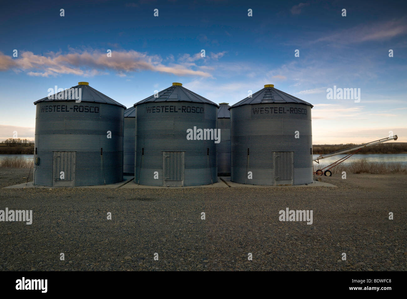 Silo's on the Price Farm, stores grain grown along the Snake River