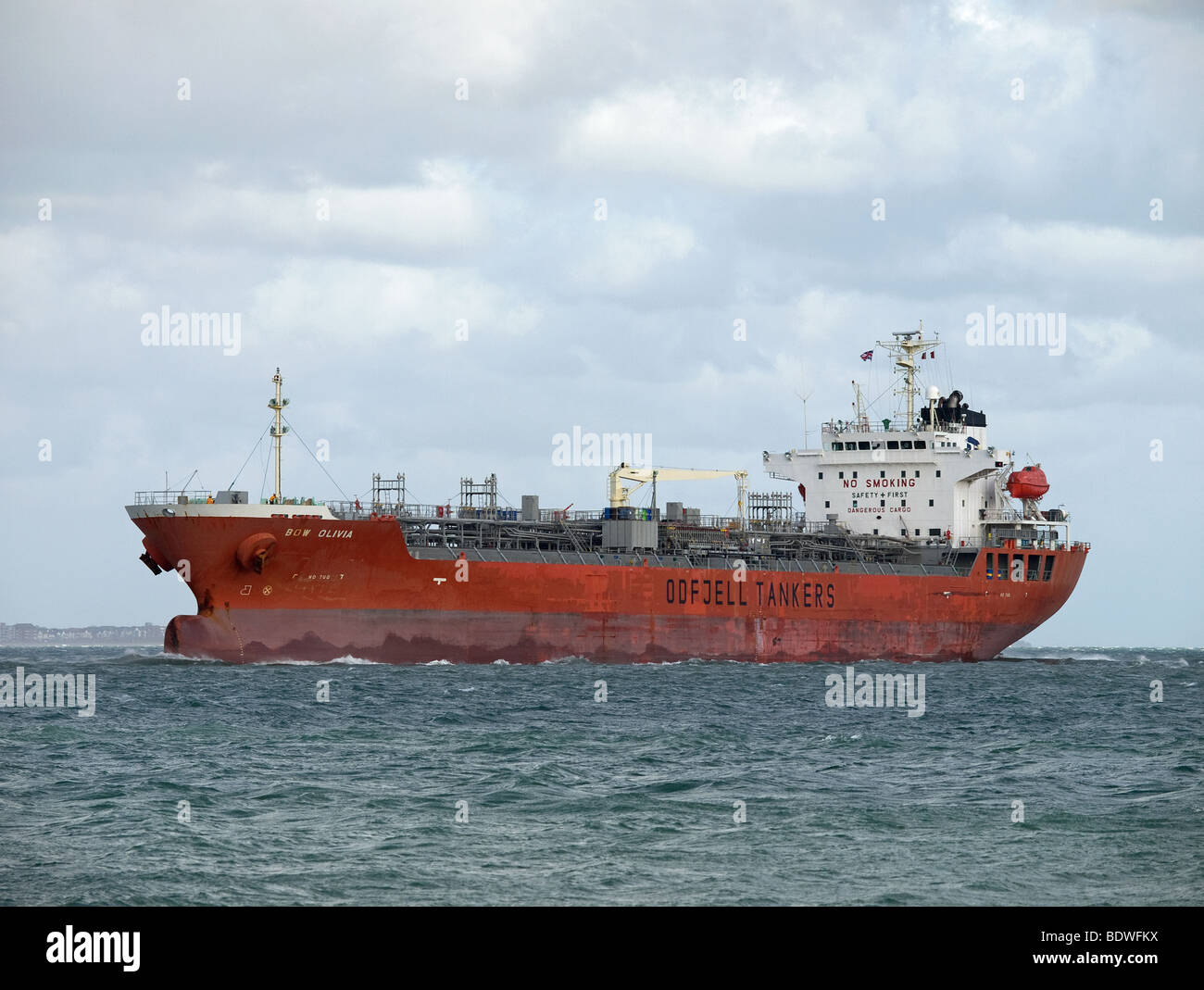 Oil tanker Bow Olivia arriving at Southampton UK Stock Photo