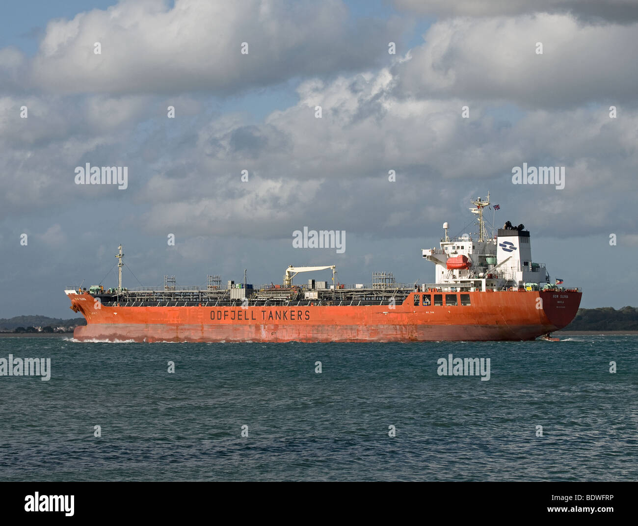 Oil tanker Bow Olivia arriving at Southampton UK Stock Photo