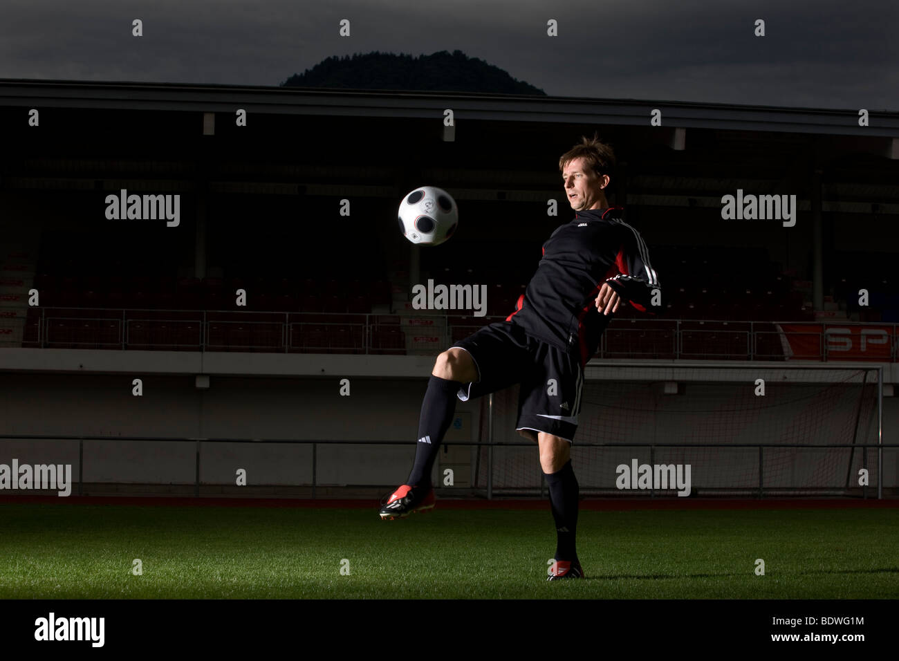 Football player, North Tyrol, Tyrol, Austria, Europe Stock Photo
