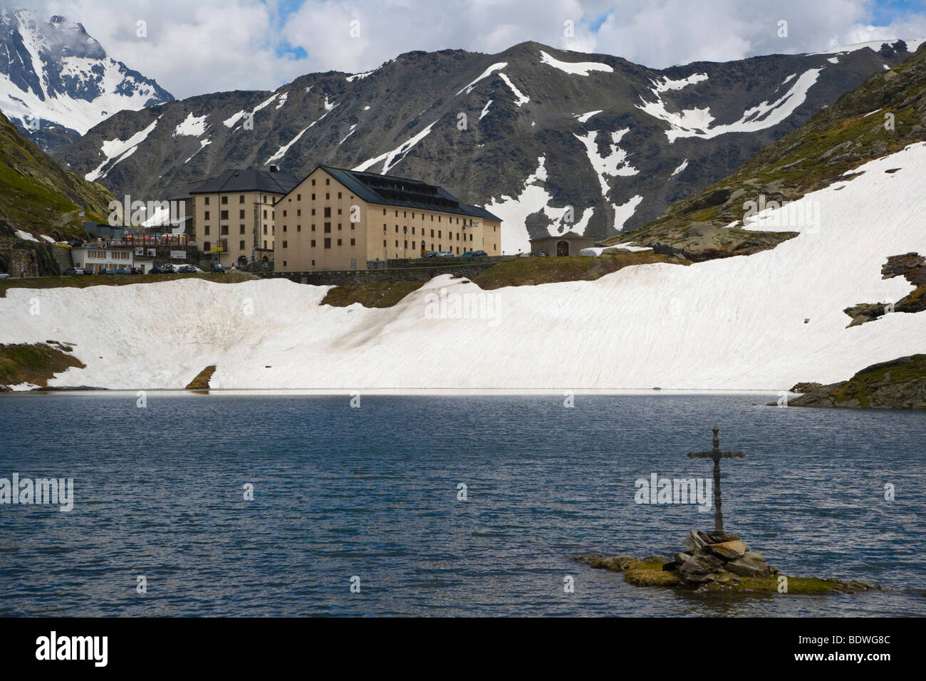 View at Hospice du GrandSaintBernard over the lake, Great St Bernard