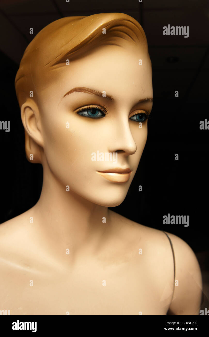 Female mannequin in a fashion store, Lichfield, Staffordshire, England