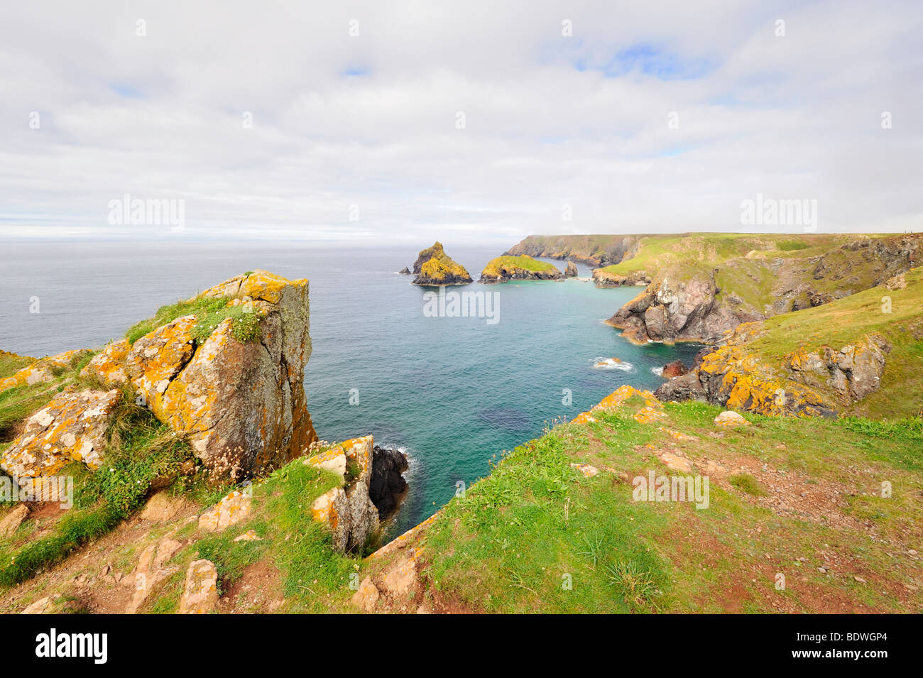 View over Kynance Cove at Lizard Point, Cornwall, England, UK, Europe Stock Photo