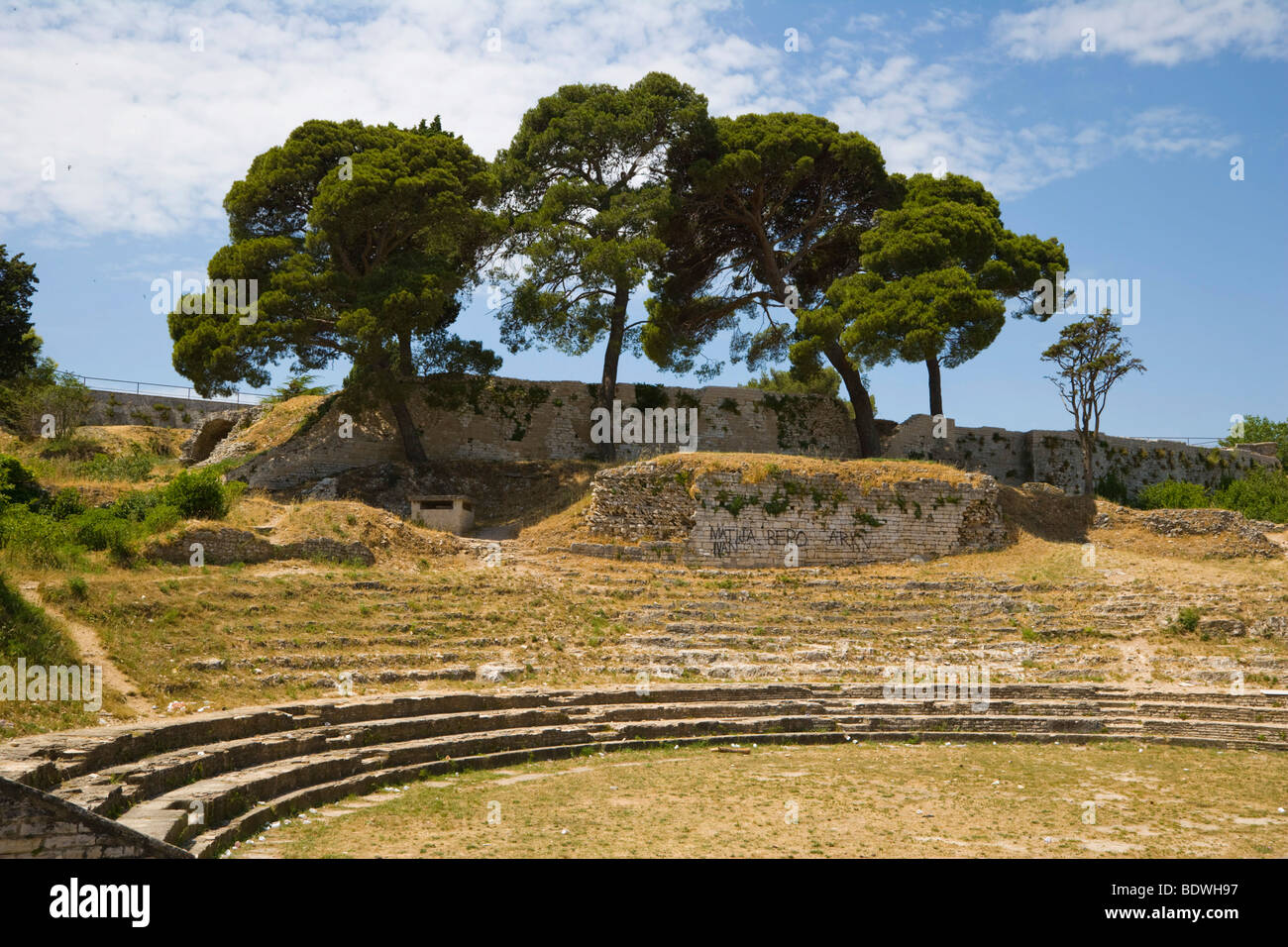 Small Roman theatre, Pula, Istria, Croatia, Europe Stock Photo