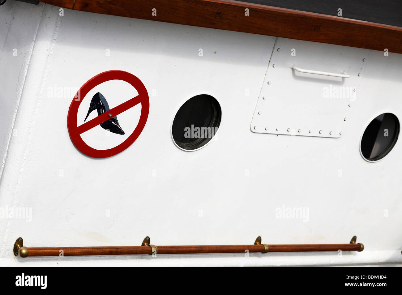 Sign, no high heels on the Rickmer Rickmers training ship, Hamburg, Germany, Europe Stock Photo