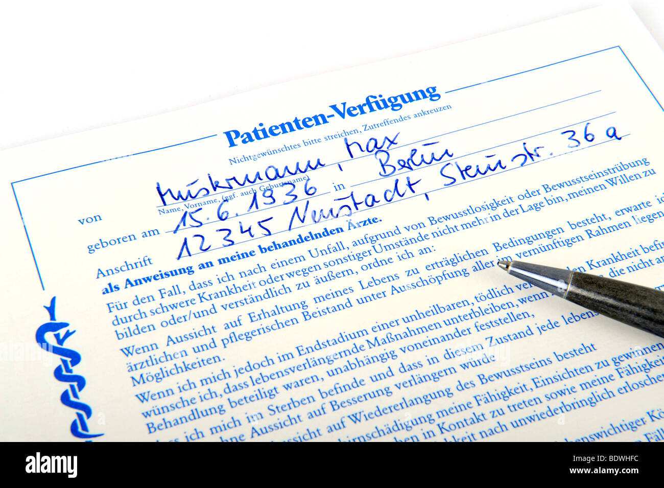 Living will Stock Photo