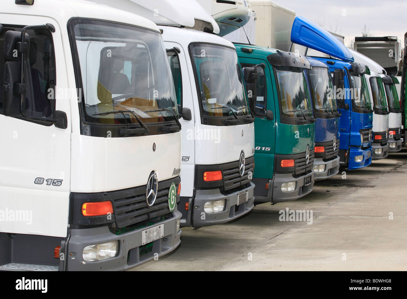 Trucks for sale Stock Photo