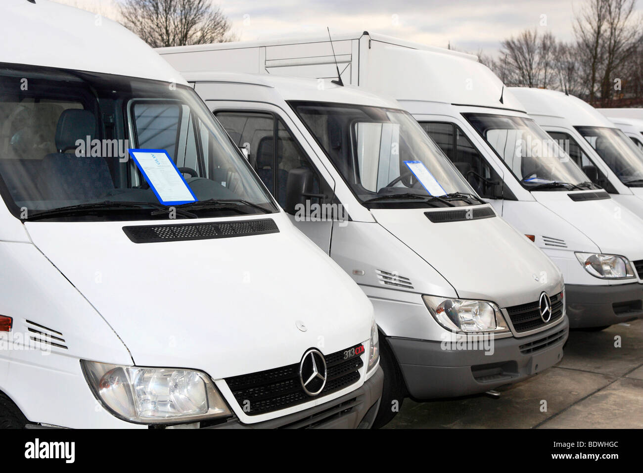 Vans for sale Stock Photo