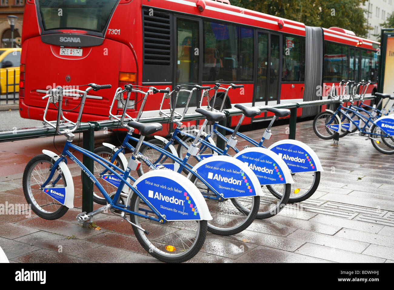 City bikes, Stockholm, Sweden, Scandinavia, Europe Stock Photo