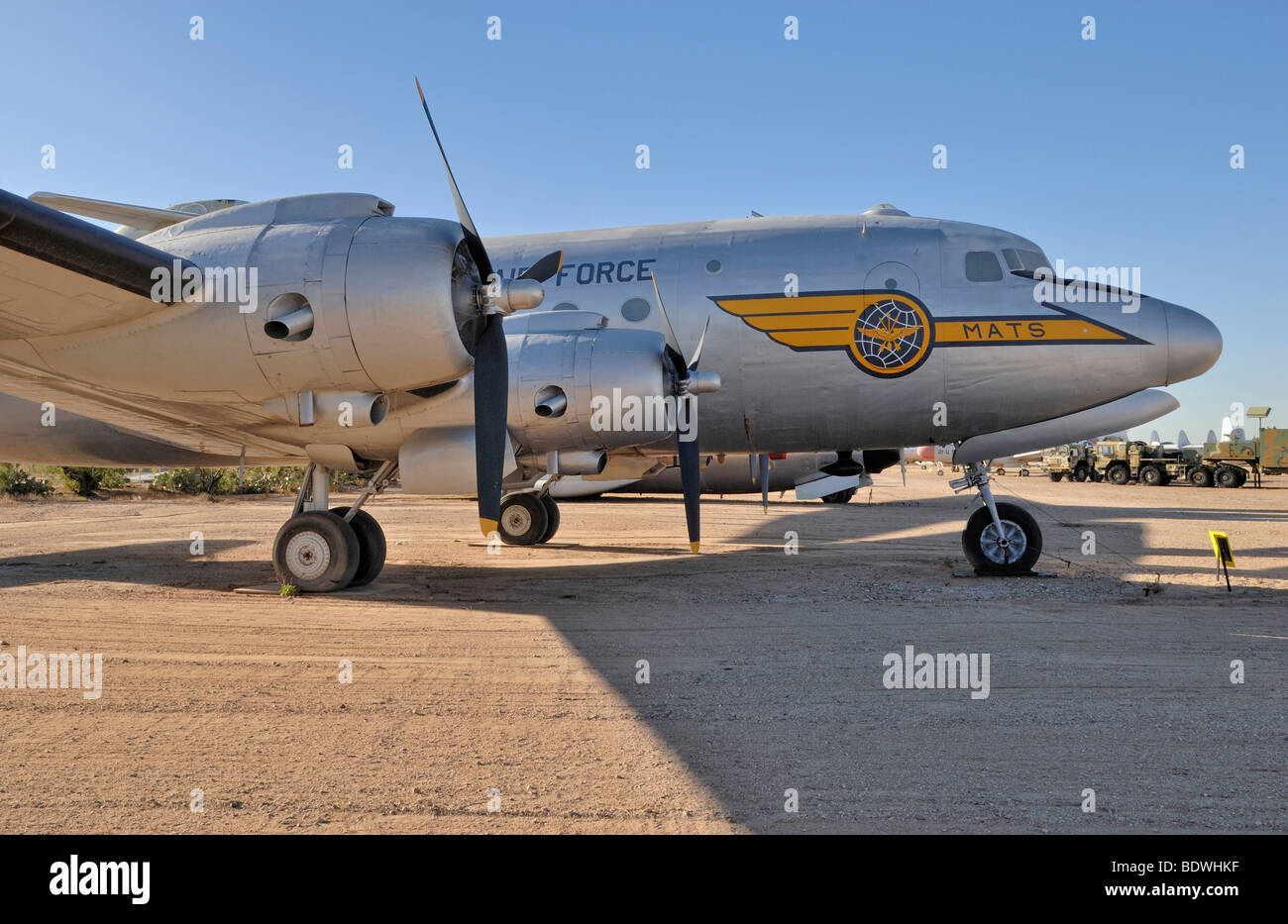 American transport machinery, Douglas C-54D for the airlift to Berlin in 1949, a so-called raisin bomber, Pima Air and Space Mu Stock Photo