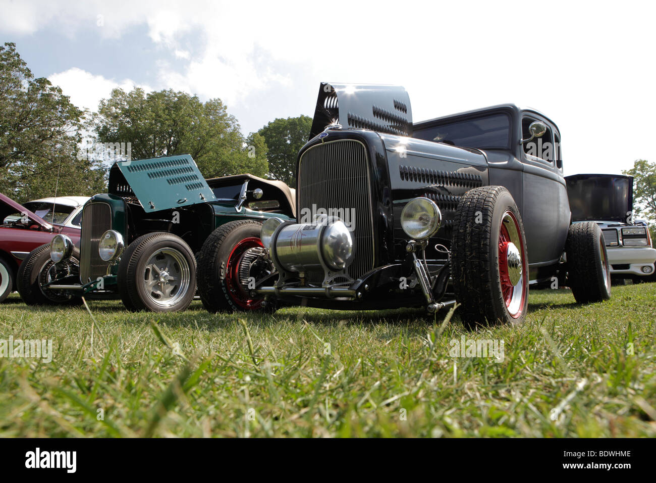 1930s ford coupe. low angle. Smithville, Indiana car show Stock Photo ...