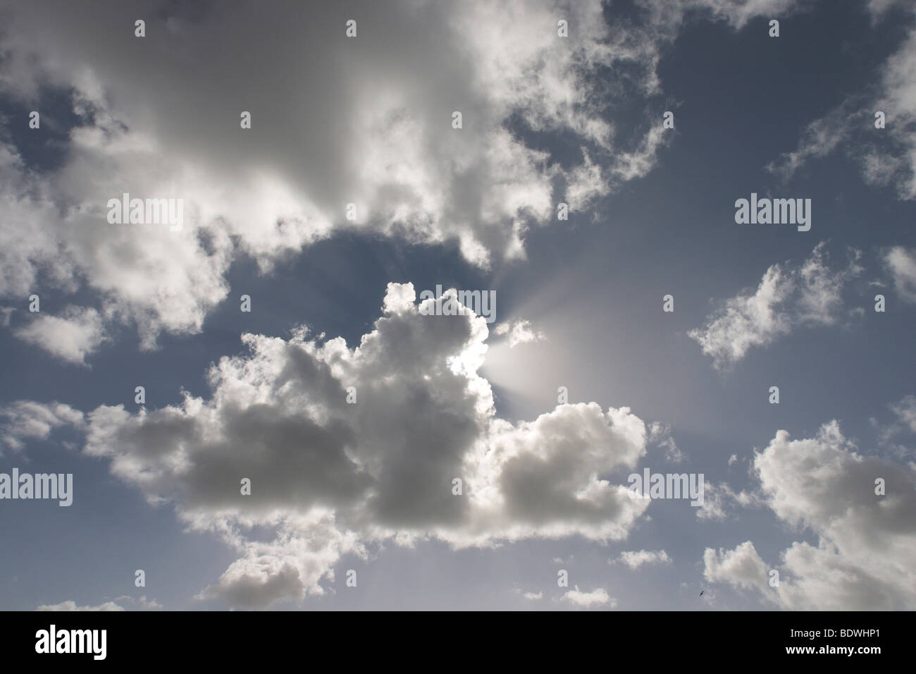 Sun and clouds, Juist Island, North Sea, Lower Saxony, Germany, Europe Stock Photo