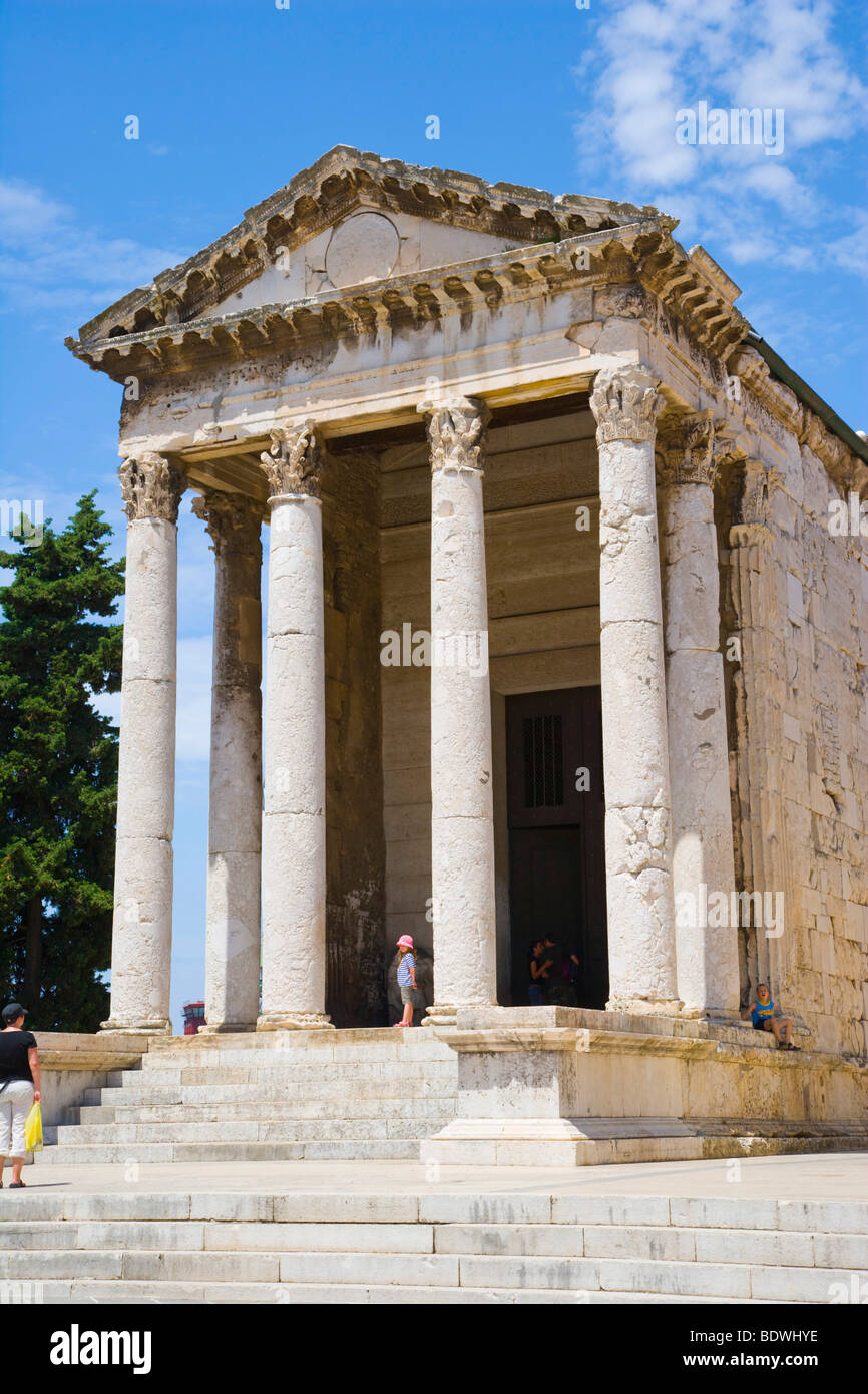 Temple of Augustus, Augustov hram, Forum Square, Pula, Istria, Croatia, Europe Stock Photo