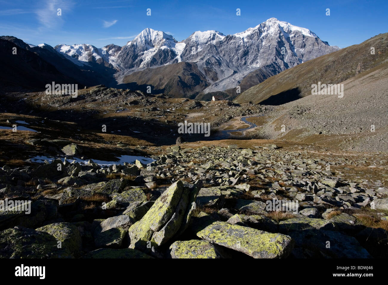 Ortler mountain range, Stelvio National Park, South Tyrol, Italy, Europe Stock Photo