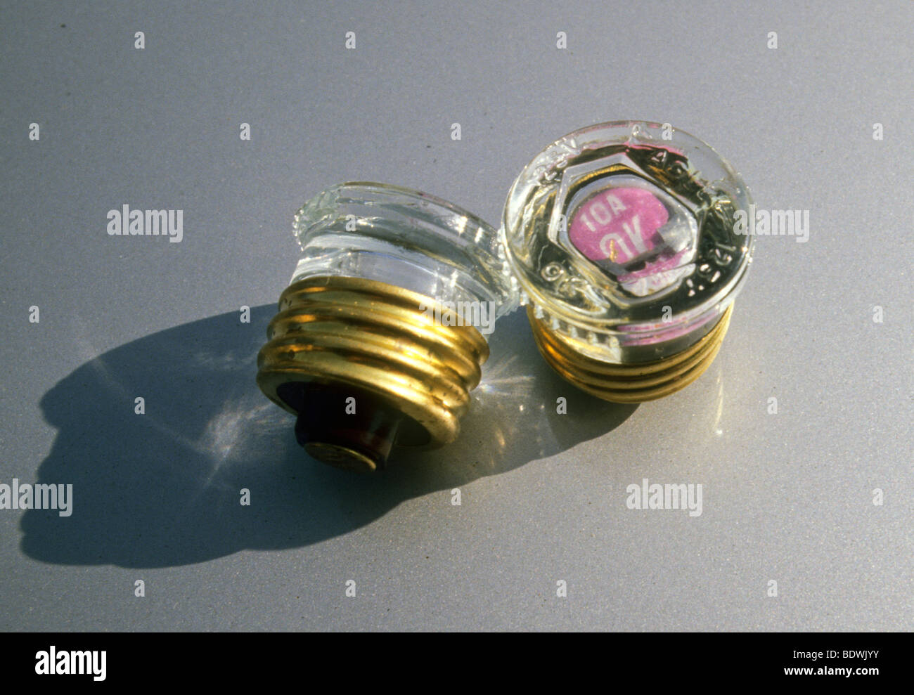 circuit breaking electric fuse screw-in Stock Photo - Alamy