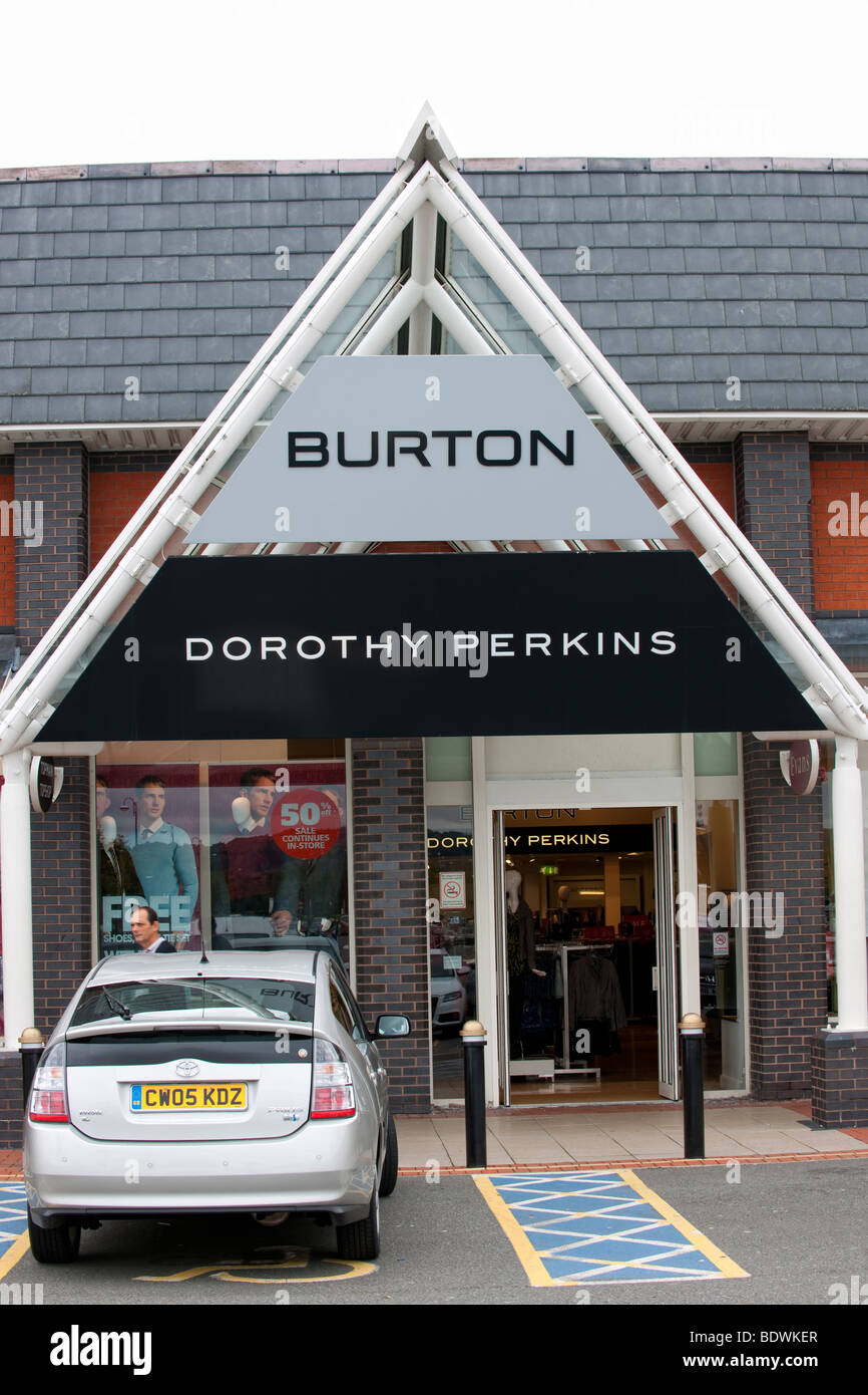 The front of a Burton and Dorothy Perkins branch showing the sign Stock Photo