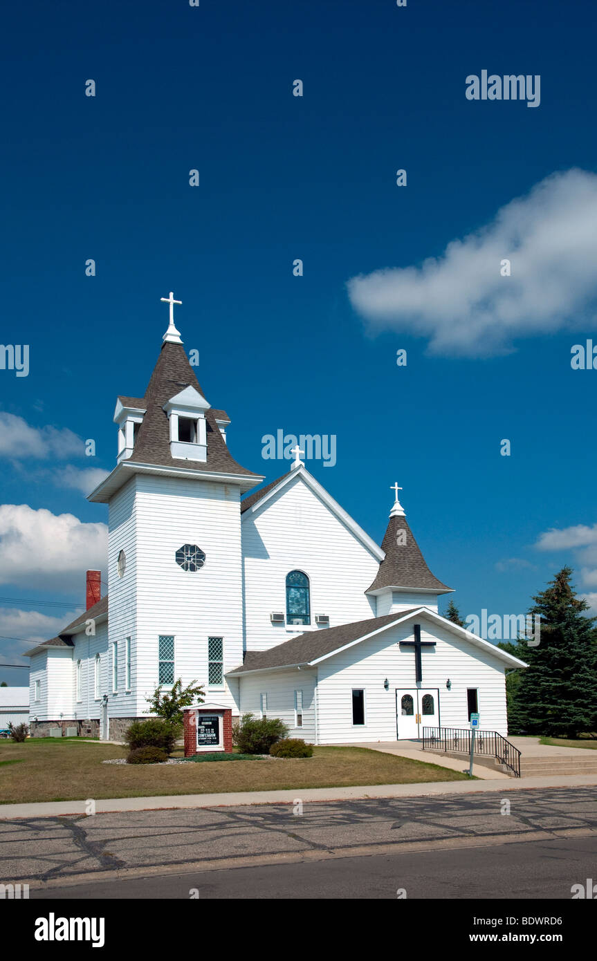 The St. Boniface Catholic church in Walhalla, North Dakota, USA Stock