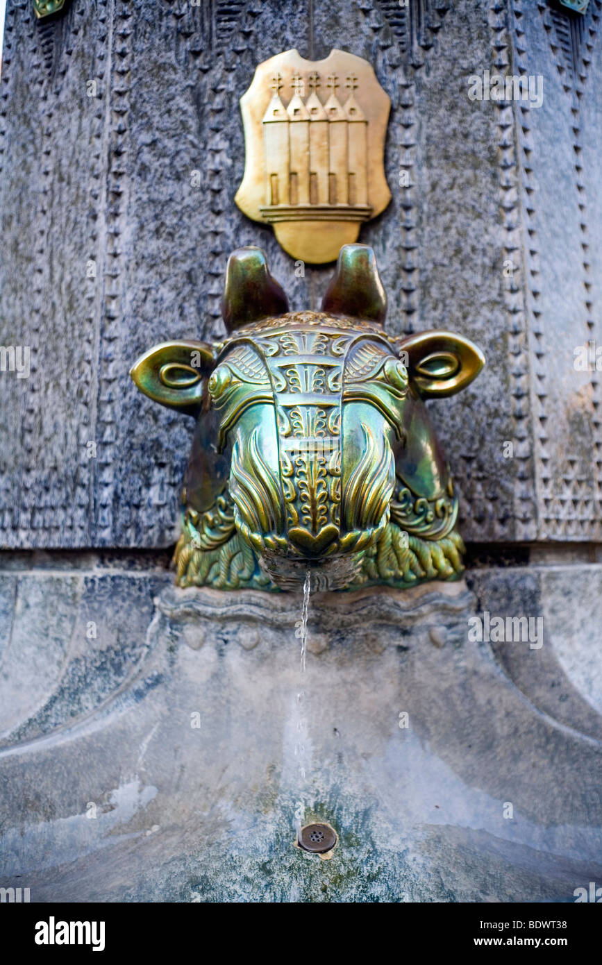 The Zsolnay Fountain in Pecs, Hungary Stock Photo