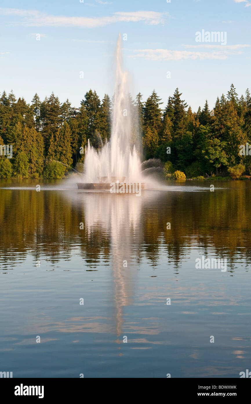 Jubilee Fountain (1936) at Lost Lagoon, Stanley Park, Vancouver, Canada. Stock Photo