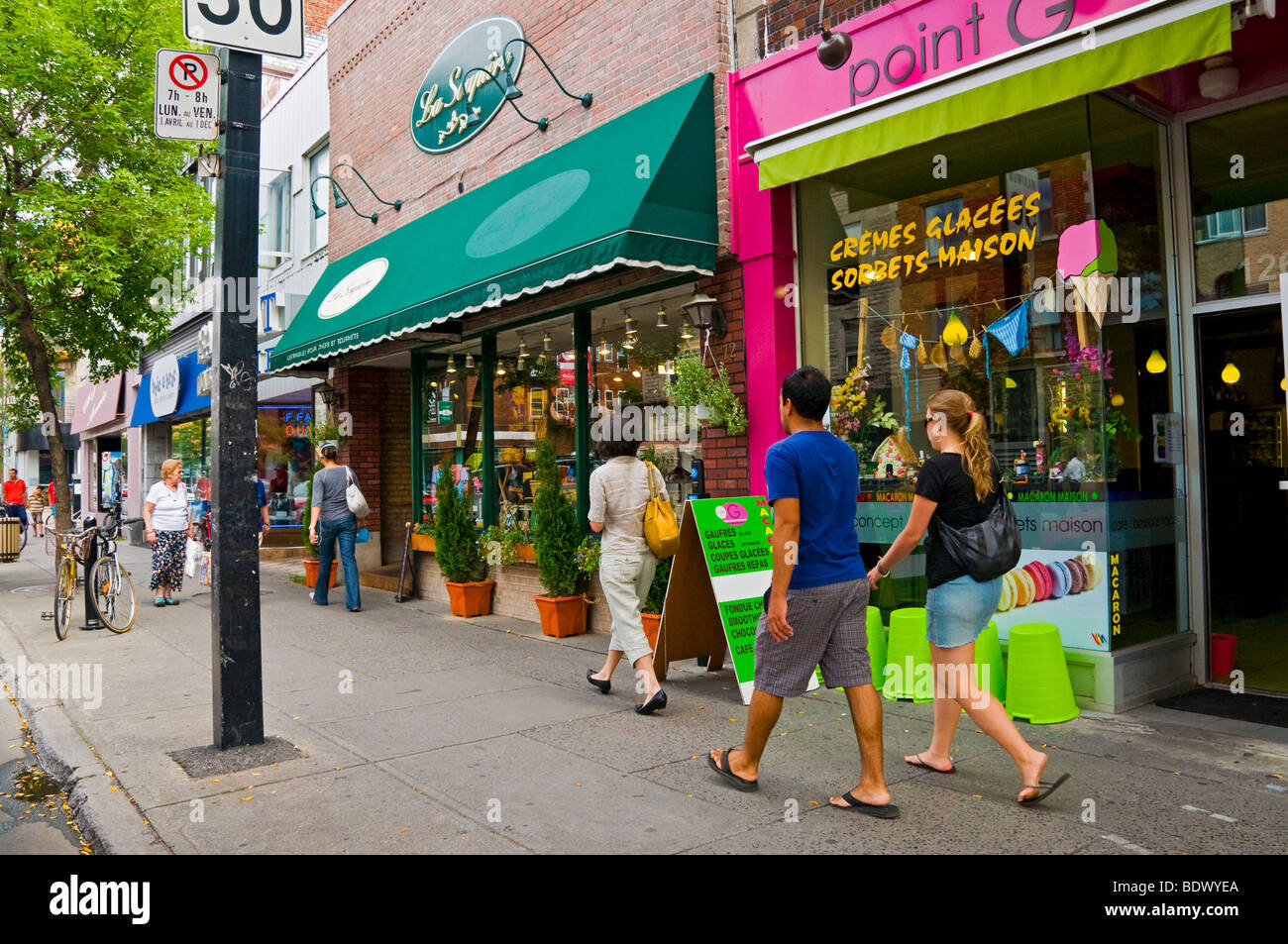 Shopping on Mont Royal Avenue Montreal, Quebec, Canada Stock Photo Alamy