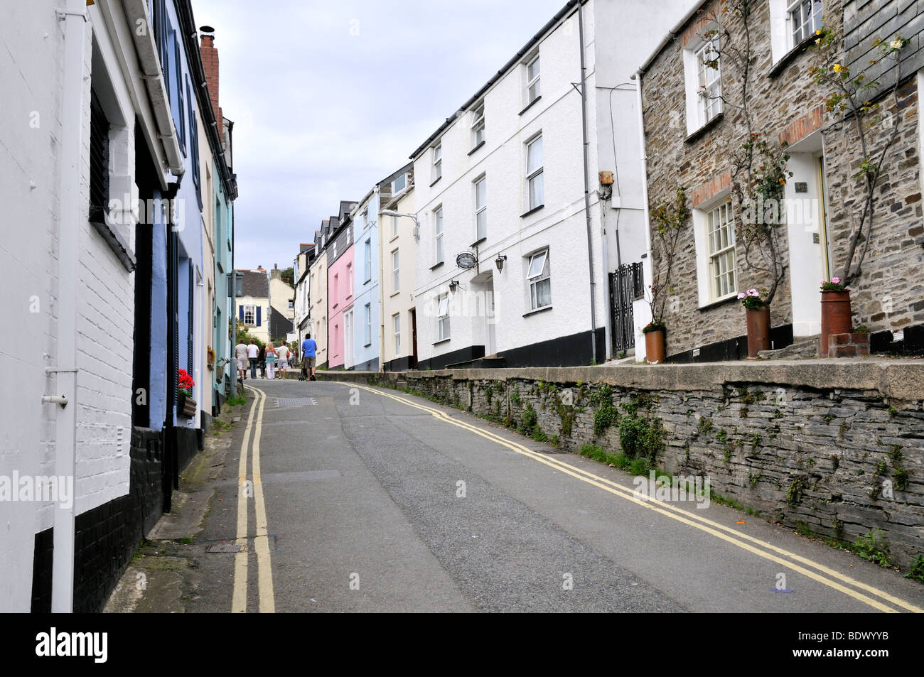Multi-coloured buildings, Padstow, Cornwall, England. Stock Photo