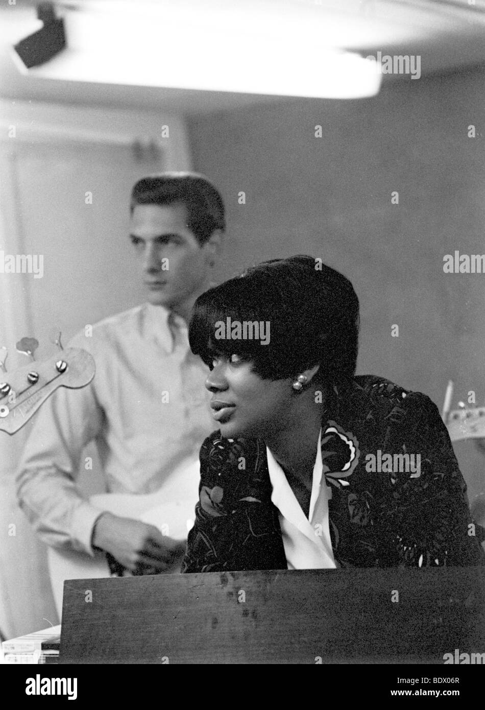 BOOKER T AND THE MGS  recording in London in 1967 with Steve Cropper  and Carla Thomas Stock Photo